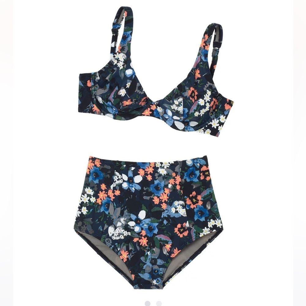 Adore Me Brand Kallie Unlined Floral Bikini 36 B and Medium Bottoms